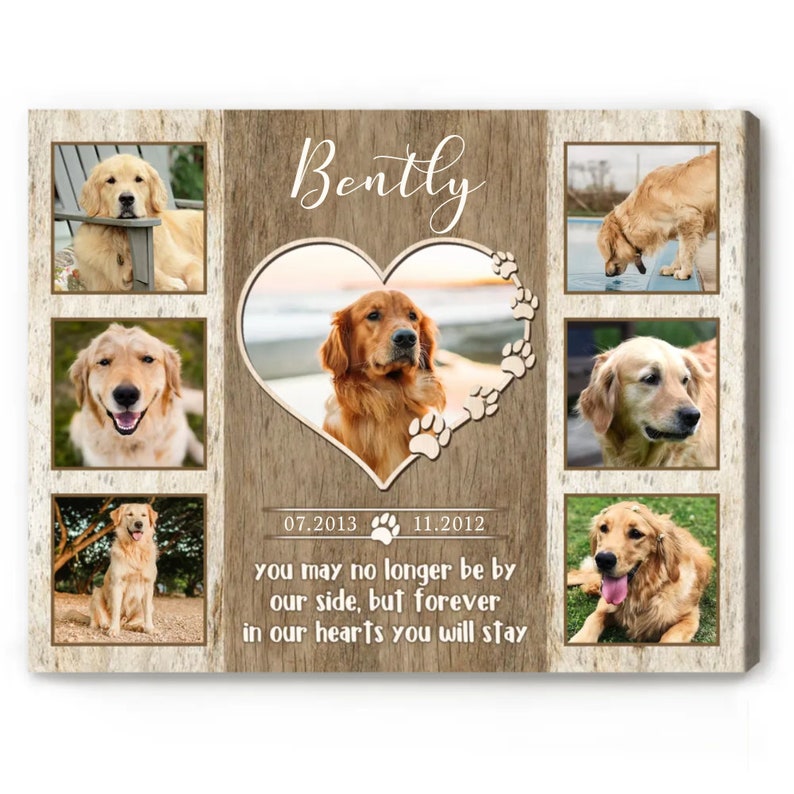 Custom Memorial Dog Photo Collage Canvas, Gifts With Your Pet Picture, In Memory Of Pet Memorial Gifts, Gifts For Someone Who Loss A Dog