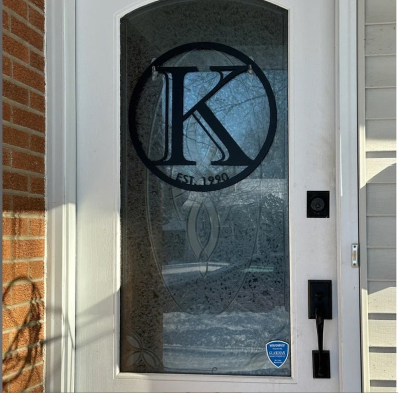 Metal Letter Family Sign, Round Letter Monogram, Round Sign, Custom Metal Sign