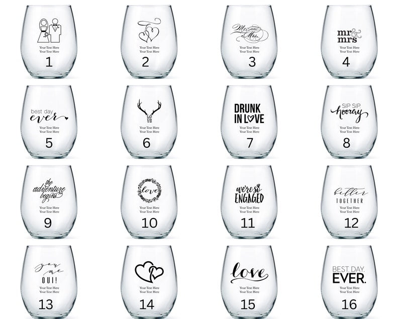 Personalized Big Wine Glasses - Custom Glassware - Wedding Wine Glasses - Birthday Wine Glasses - Bridal Shower Glasses - Unique Favor