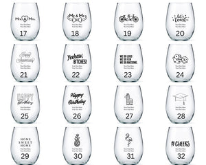 Personalized Big Wine Glasses - Custom Glassware - Wedding Wine Glasses - Birthday Wine Glasses - Bridal Shower Glasses - Unique Favor