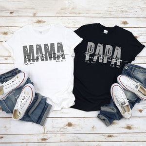 Custom PAPA Shirt With Kid's Name And Year, MOM Shirt, Father's Day Shirt, Birthday Gift