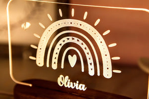 Personalized Night Light with Moon & Stars - Kids Room Decor - Newborn Boy Girl Name Gift - Gift for Baby and Toddler - Gift for Unique Baby