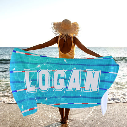 Swimming Beach Towel, Personalized Swim Team Pool Towels, Swimming Team Gifts, Custom Gift for Teams, Customize Swimming Towels