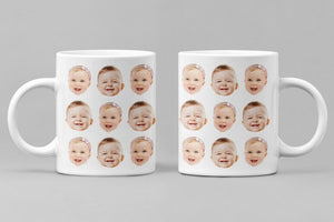 Custom Baby Face Mug, Baby Face Pattern Mug, Grandpa Mug Gift, Dad Birthday Gift, Baby Face Cup, Mother's Day Mug Baby, Father's Day Mug