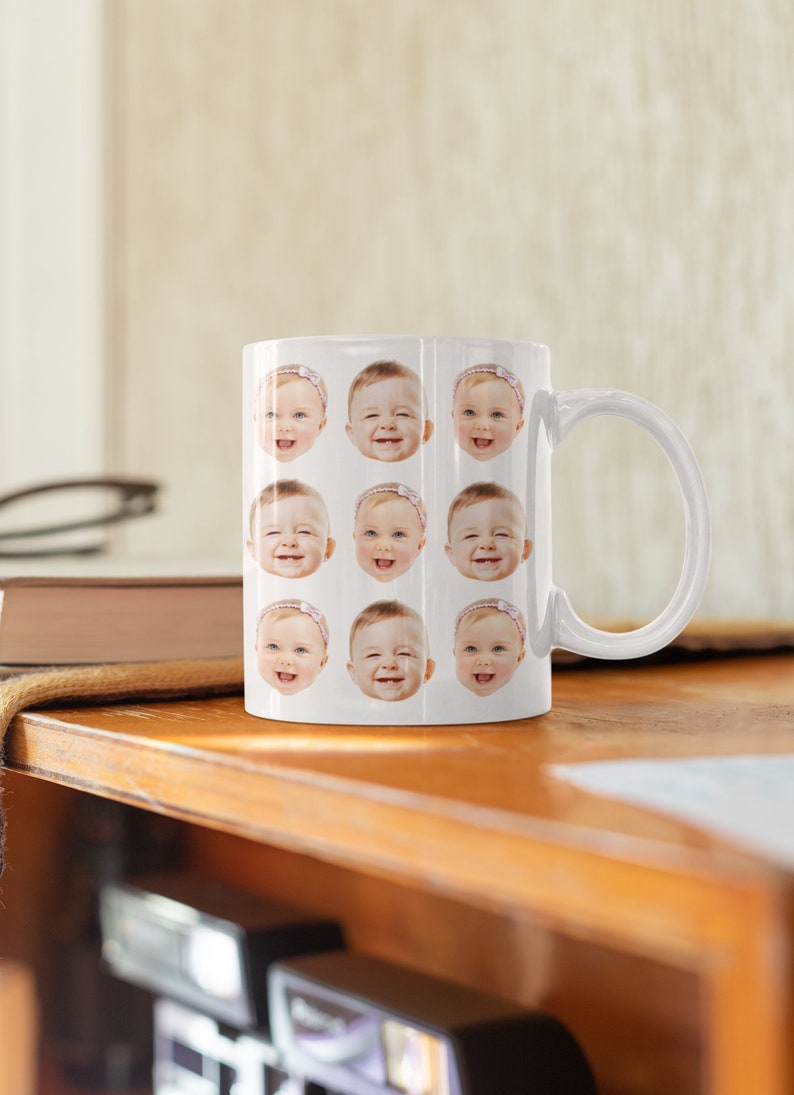 Custom Baby Face Mug, Baby Face Pattern Mug, Grandpa Mug Gift, Dad Birthday Gift, Baby Face Cup, Mother's Day Mug Baby, Father's Day Mug