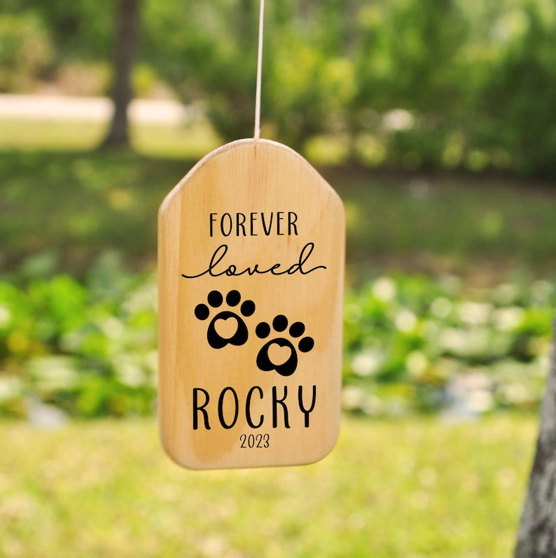 Forever Loved Personalized Wind Chimes, Pet Memorial Wind Chime, Pet Gift, Remembrance Wind Chime, Bereavement Gift, In Memory, Dog Loss, Pet Loss il_794xN.4718503270_dm83.jpg