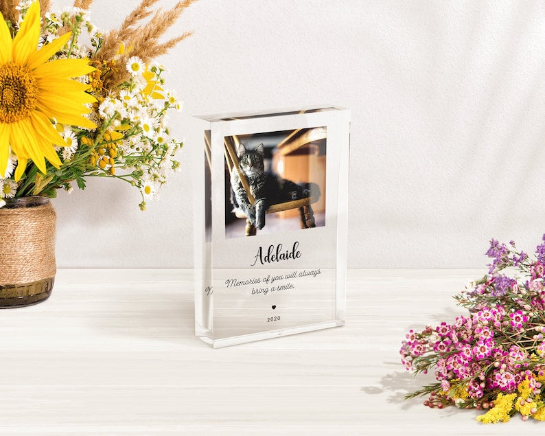 Sympathy Gift for Cat, In Loving Memory of Cat, Hardest Goodbye, Pet Memorial Plaque