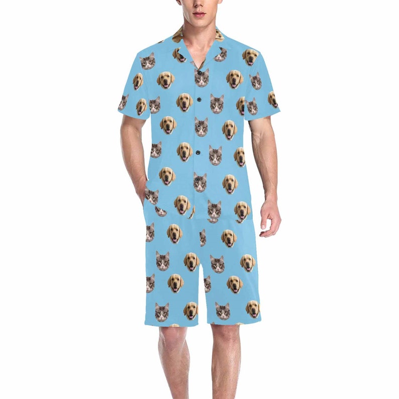 Custom Cat Dog Faces Women Men Short Sleeve Pajama Set Personalized Funny Your Photo on Pet Lovers PJs Birthday Anniversary Gift for Mom Dad il_794xN.4723477912_j1wa.jpg