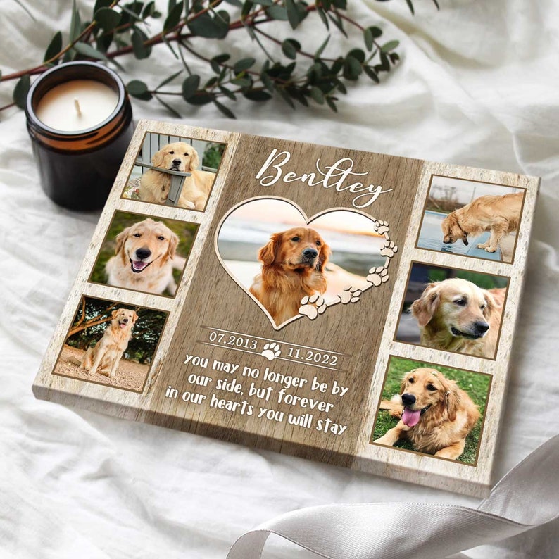 Custom Memorial Dog Photo Collage Canvas, Gifts With Your Pet Picture, In Memory Of Pet Memorial Gifts, Gifts For Someone Who Loss A Dog