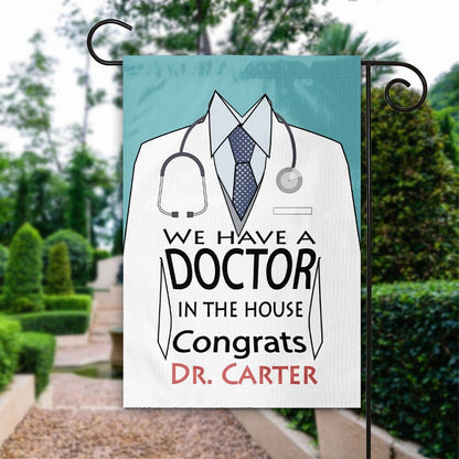 Personalized DOCTOR yard flag We have a doctor in the house flag Garden decoration Doctor garden flag Medical school gift Graduation yard