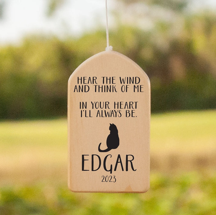 Cat Memorial Wind Chime, Personalized Wind Chime, Remembrance Wind Chime, Pet Memorial Wind Chime, Bereavement Gift, In Memory