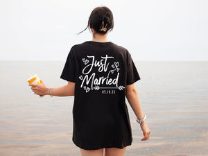 Personalized Just Married Hoodie, Custom Mr and Mrs Shirts, Bride Sweatshirts, Just Married Shirt, Honeymoon Gifts, Bridal Shirt