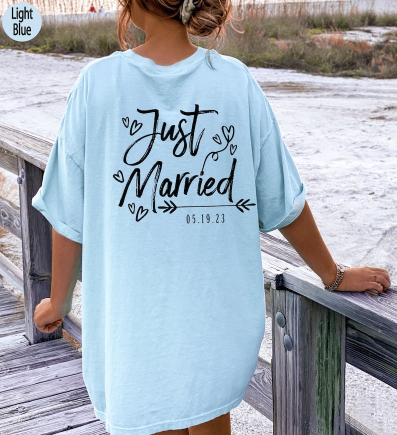 Personalized Just Married Hoodie, Custom Mr and Mrs Shirts, Bride Sweatshirts, Just Married Shirt, Honeymoon Gifts, Bridal Shirt