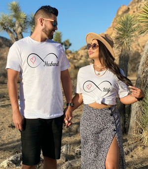 Hubby Wifey Infinity Shirts, Custom Hubby Wifey Shirts, Couples Shirts, Husband And Wife Shirts, Honeymoon Shirt, Anniversary Shirt