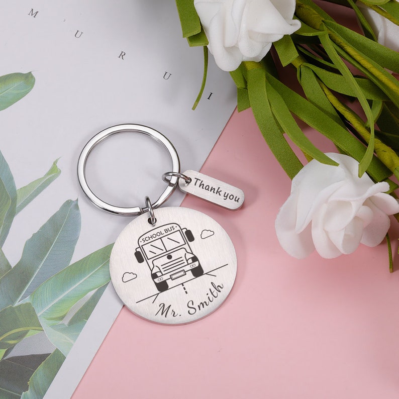 Bus Driver Appreciation gift, Gift for Bus Driver, School Bus Driver Keychain, Custom School Bus Driver Gift for, Thank you Gift