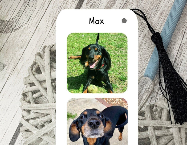 Personalised Photo Bookmark with Tassel Gift Idea- Add your own 3 Photos & Text and Choose Colour of Tassel