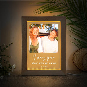 Personalized Memorial LED Light Photo Frame for Loss of Mother - Sympathy Gift with Remembrance Quote