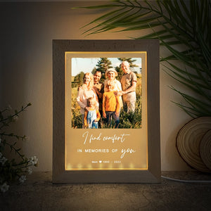 Personalized Memorial LED Light Photo Frame for Loss of Mother - Sympathy Gift with Remembrance Quote