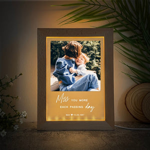 Personalized Memorial LED Light Photo Frame for Loss of Mother - Sympathy Gift with Remembrance Quote