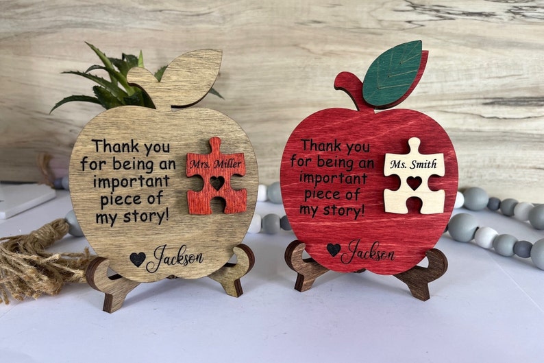 Teacher Gift, Appreciation, Apple, Desktop Size, Personalized Teacher Gift, End of Year, Teacher Gifts, Daycare, Preschool, Thank you, Ideas