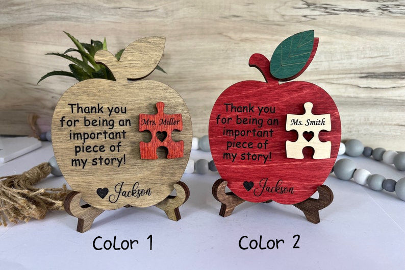 Teacher Gift, Appreciation, Apple, Desktop Size, Personalized Teacher Gift, End of Year, Teacher Gifts, Daycare, Preschool, Thank you, Ideas