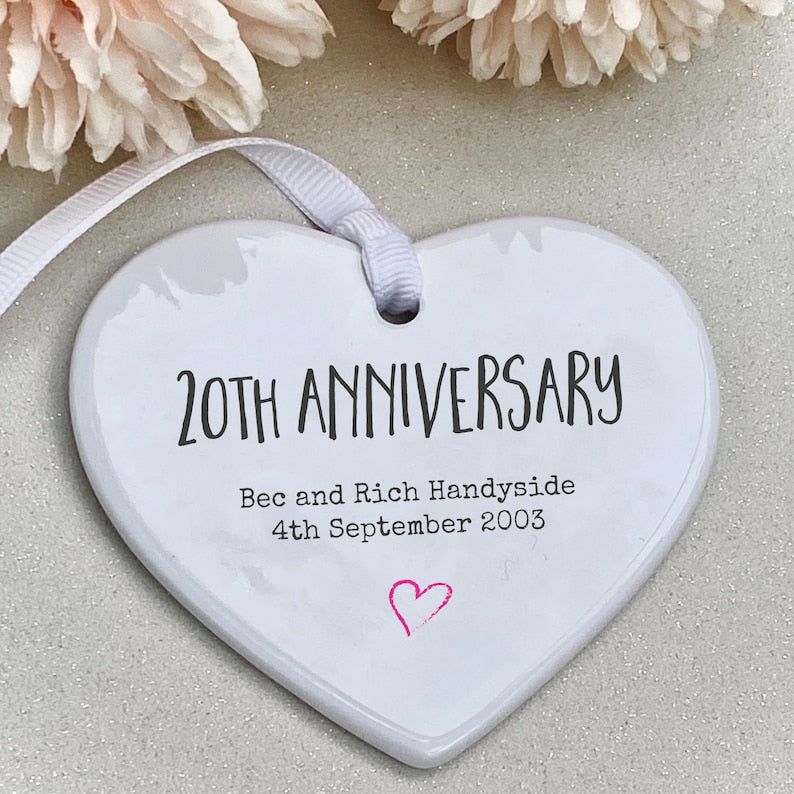 Personalised 20th Anniversary ceramic Keepsake, 20th Anniversary gift, Personalised 20th Anniversary, China Anniversary, 20th Anniversary