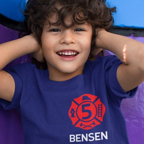 Personalized Age & Name And Optional Fire Department, Firefighter Matching T-Shirt Dad and Kids, Father's Day Gift il_794xN.4791670160_t048.jpg?v=1715929923