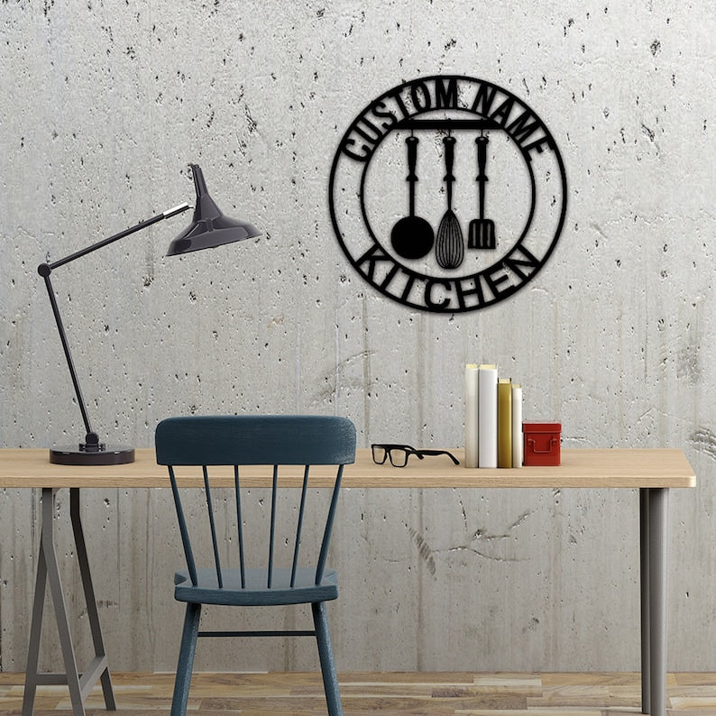 Customized Kitchen Metal Sign,Kitchen Wall Art,Kitchen Decor, Personalized Indoor Kitchen Sign Name,Kitchen Wall Hanger,Nana's Kitchen