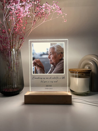 Custom Personalized Photo LED Wooden Base In Loving Memory Condolence Remembrance Loss Sympathy Memorial Gift