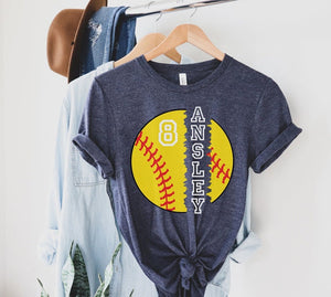 Custom Softball Shirt, Softball Number Shirt, Softball Shirt, Softball Team Shirt, Softball Mom Shirt, Softball Family Shirts, Softball Game