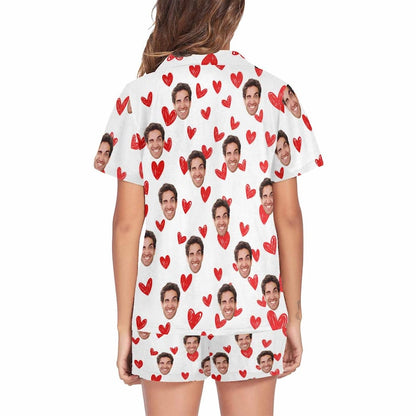 Custom Photo Pajamas,Personalized Face Short Pajama Set for Men/Women,Custom Sleepwear with Photo,Heart Couple PJs,Birthday Gift il_794xN.4799473012_hnl9.jpg