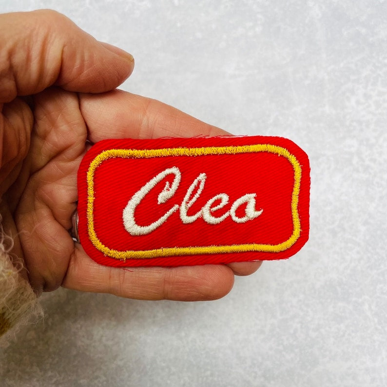 Custom Embroidered Name Patch, Vintage Style Name Patch, Personalised Name Badge