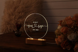 Personalized Night Light - Home Decor - Wedding Gift Ideas - Engagement Gift - Newly Wed Gift - Wedding Favors - Gift for Him - Gift for Her