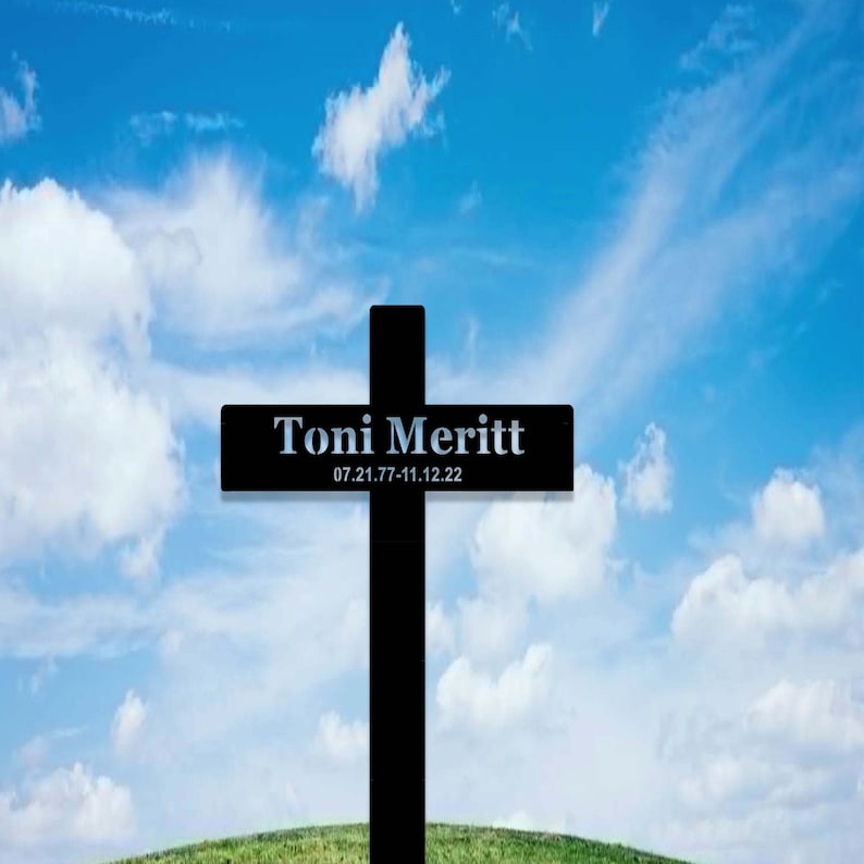 Custom Metal Cross Memorial Stake,Grave Marker,Personalized Cross Stake,Loss Of Loved One Garden Stake,In Memory Cross,Sympathy Gift
