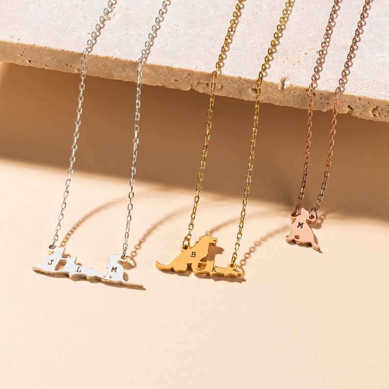 Custom Dog and Cat Initial Necklace - Personalized Pet Initial Necklace - Animal Lover Necklace - Pet Memorial Jewelry - Pet Lover Gift