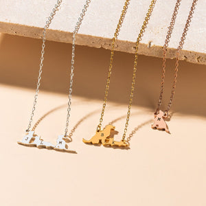 Custom Dog and Cat Initial Necklace - Personalized Pet Initial Necklace - Animal Lover Necklace - Pet Memorial Jewelry - Pet Lover Gift