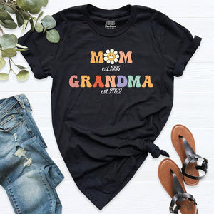 Personalized Mom Grandma Est Shirt, Est Custom Grandma T-Shirt, Gift For Grandma, Grandma To Be Shirt, New Grandma Shirt, Baby Announcement