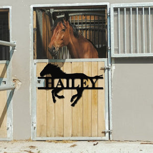 Custom Horse Name Plate Horse Name Plaque Personalized Stable Name Plaque Custom Horse Stall Metal Sign for Farm Barn Sign Ranch Metal Sign