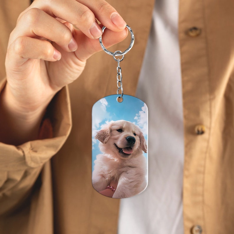 Pet Memorial Gift, Pet Remembrance Gift, Sympathy Gift For Loss of Dog, Personalized Pet Portrait Photo, When Tomorrow Start Pet Key Chain