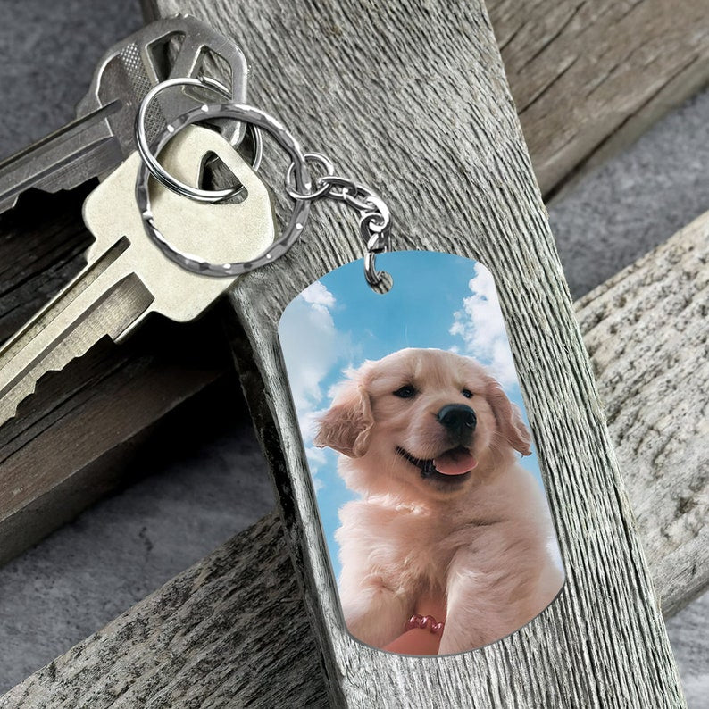 Pet Memorial Gift, Pet Remembrance Gift, Sympathy Gift For Loss of Dog, Personalized Pet Portrait Photo, When Tomorrow Start Pet Key Chain