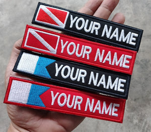 Custom name Scuba Diving Diver Alpha Flag Embroidered Name Patch Custom Embroidered Patch Birthday Gift Christmas Gift