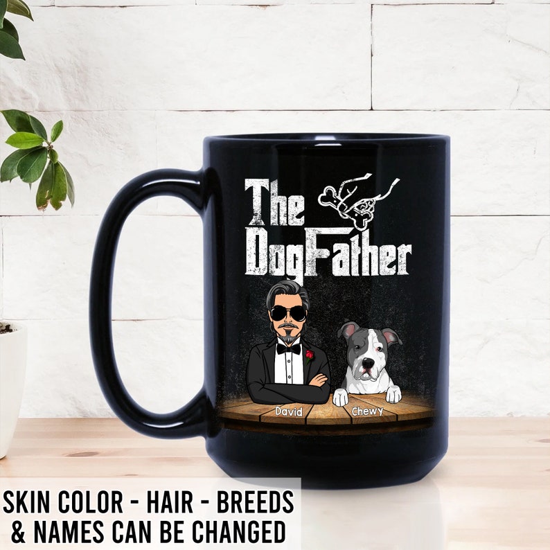 Dog Dad Gift, Personalized Dog Mug, Custom Dog Dad Mug, Dog Dad Fathers Day Gift, The DogFather Coffee Mug, Dog Lover Gift, Gift for Dog Dad