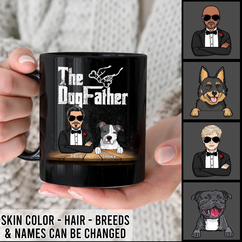 Dog Dad Gift, Personalized Dog Mug, Custom Dog Dad Mug, Dog Dad Fathers Day Gift, The DogFather Coffee Mug, Dog Lover Gift, Gift for Dog Dad