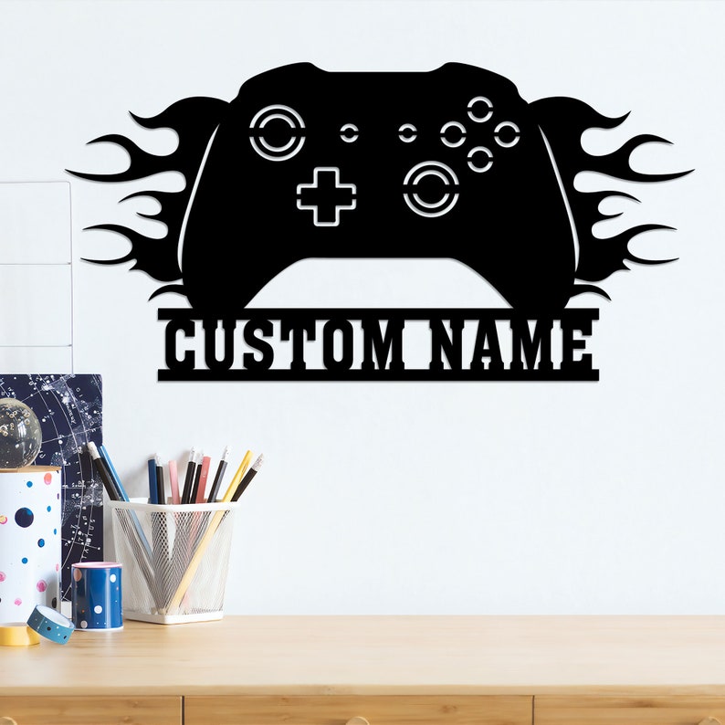 Personalized Video Game Controller Metal Wall, Gamer Wall Art, Game Room Decor, Boys Room Decoration, Gift For Him, Game Lover