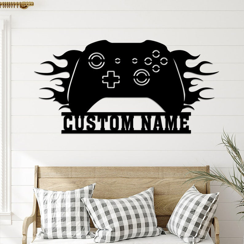 Personalized Video Game Controller Metal Wall, Gamer Wall Art, Game Room Decor, Boys Room Decoration, Gift For Him, Game Lover