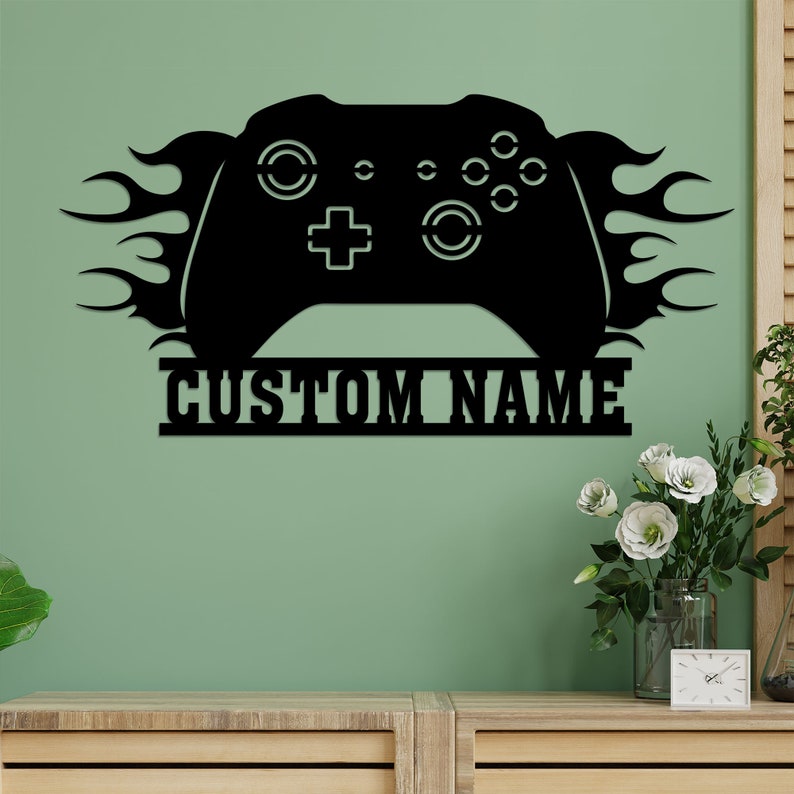 Personalized Video Game Controller Metal Wall, Gamer Wall Art, Game Room Decor, Boys Room Decoration, Gift For Him, Game Lover