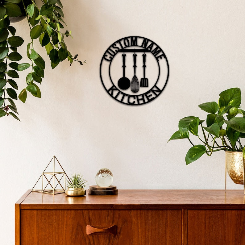 Customized Kitchen Metal Sign,Kitchen Wall Art,Kitchen Decor, Personalized Indoor Kitchen Sign Name,Kitchen Wall Hanger,Nana's Kitchen