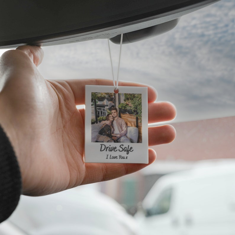 Personalised Photo Car Ornament Hanging Car Polaroid Any Image Driving Test Pass Gift Idea First Car Charm Gift (add-on)