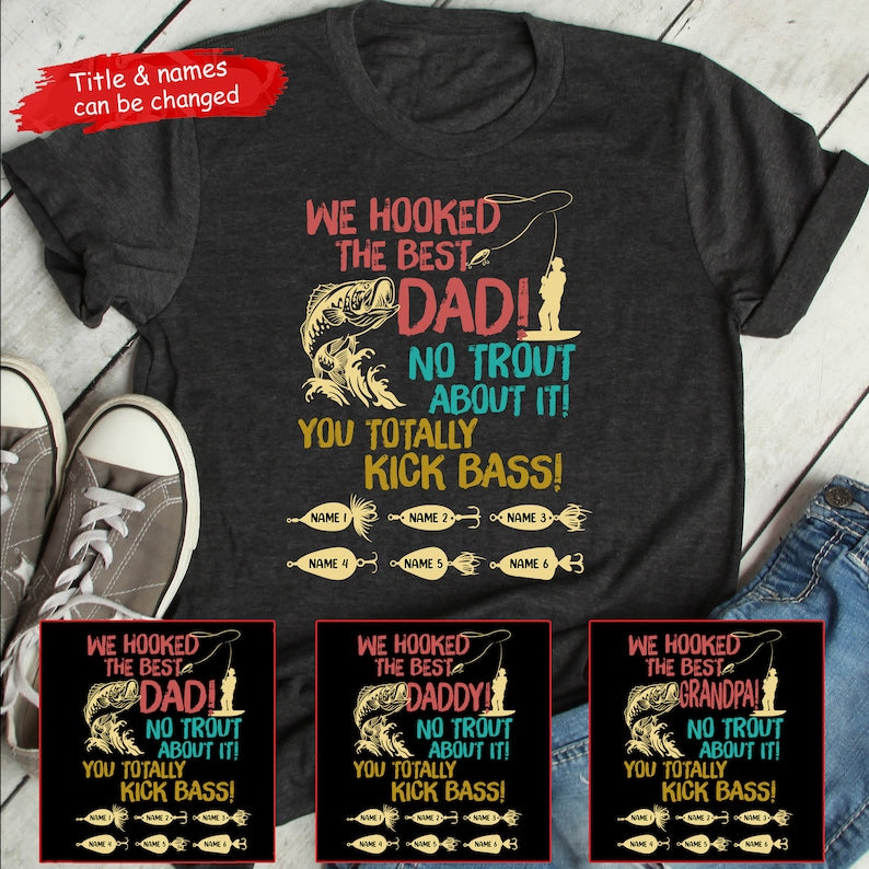 Fishing Gift For Man, Personalized Fishing Shirt For Dad Grandpa, Dad Shirt, Fathers Day Shirt From Son Daughter, Custom Fishing Gift For Da