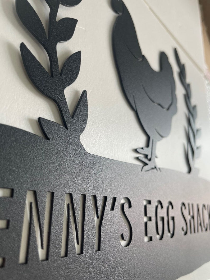 Personalized Chicken Coop Sign Name,Chicken coop Wall Art,Custom Chicken Metal Sign,Farm house Decor,Hen house Sign,Farm Decor,Barn Decor